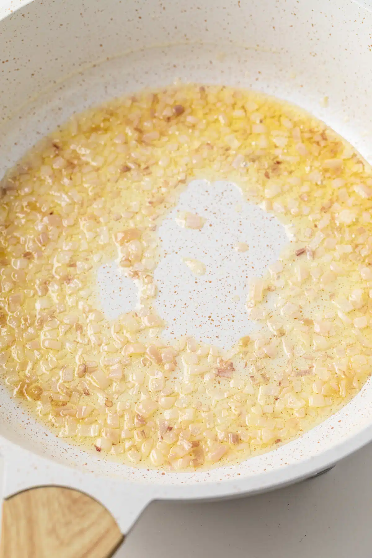 Sauteed shallots in butter.